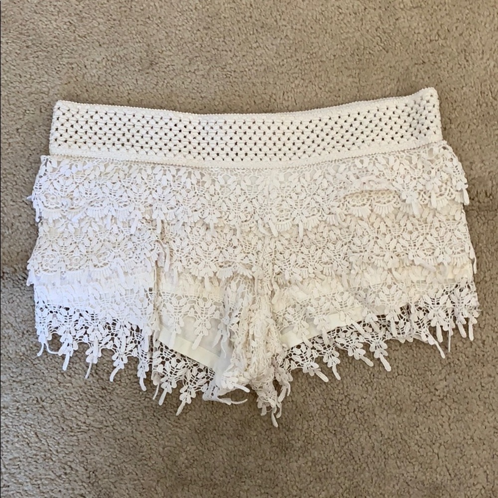 White Lace Shorts